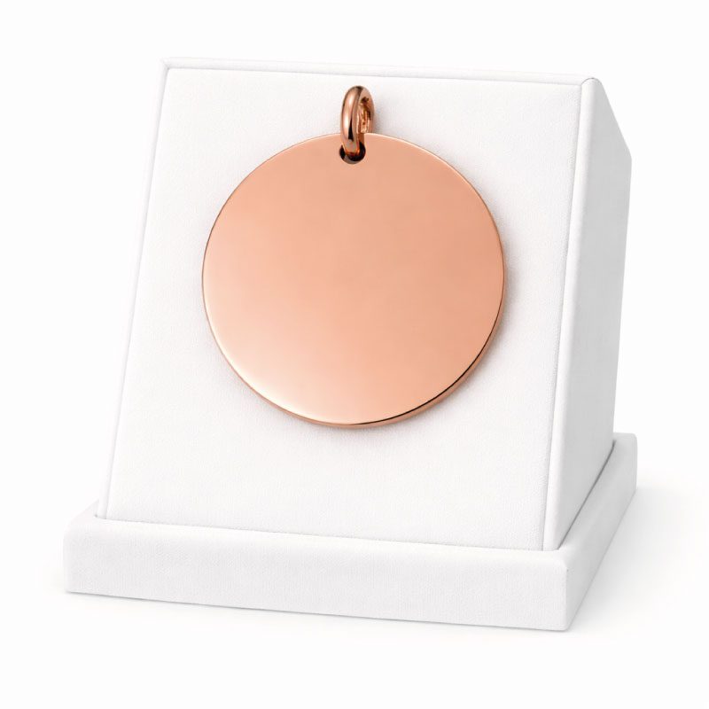 Médaille Ronde Personnalisée - Gravure Laser - Or Rose - ⌀25mm