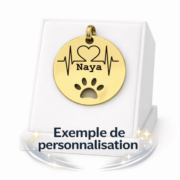 Médaille Ronde Patoune Personnalisée - Gravure Laser - Or - ⌀30mm